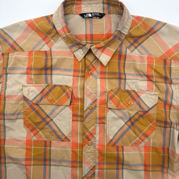 The North Face Men's Multicolor Large Short Sleeve Snap Button Hiking‎ Outdoor - Picture 1 of 6